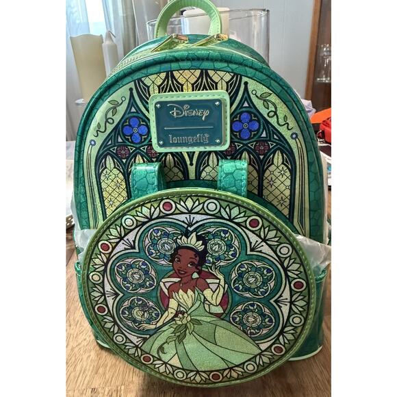 Loungefly Disney Princess Stained Glass Collection Tiana Mini Backpack NWT main image 6